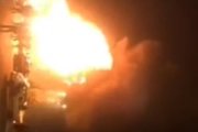 آتش سوزی دیوار مرگ در جهرم 6 مصدوم برجا گذاشت +فیلم